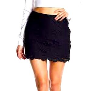NWT Free People Dreamy Days Mini Skirt Black Lace Size 8